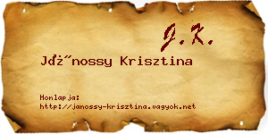 Jánossy Krisztina névjegykártya