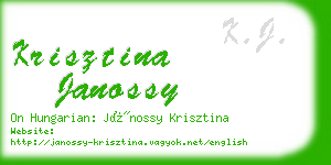 krisztina janossy business card